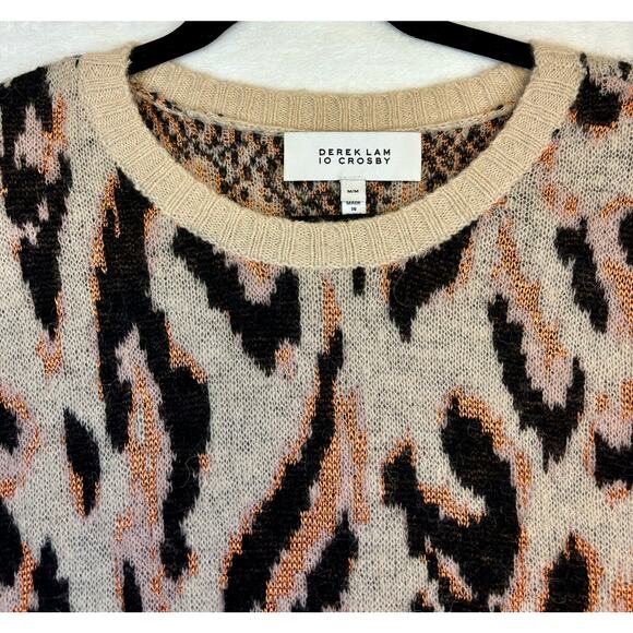 Derek Lam 10 Crosby Leopard Print Alpaca wool sweater Size Medium - Picture 2 of 4